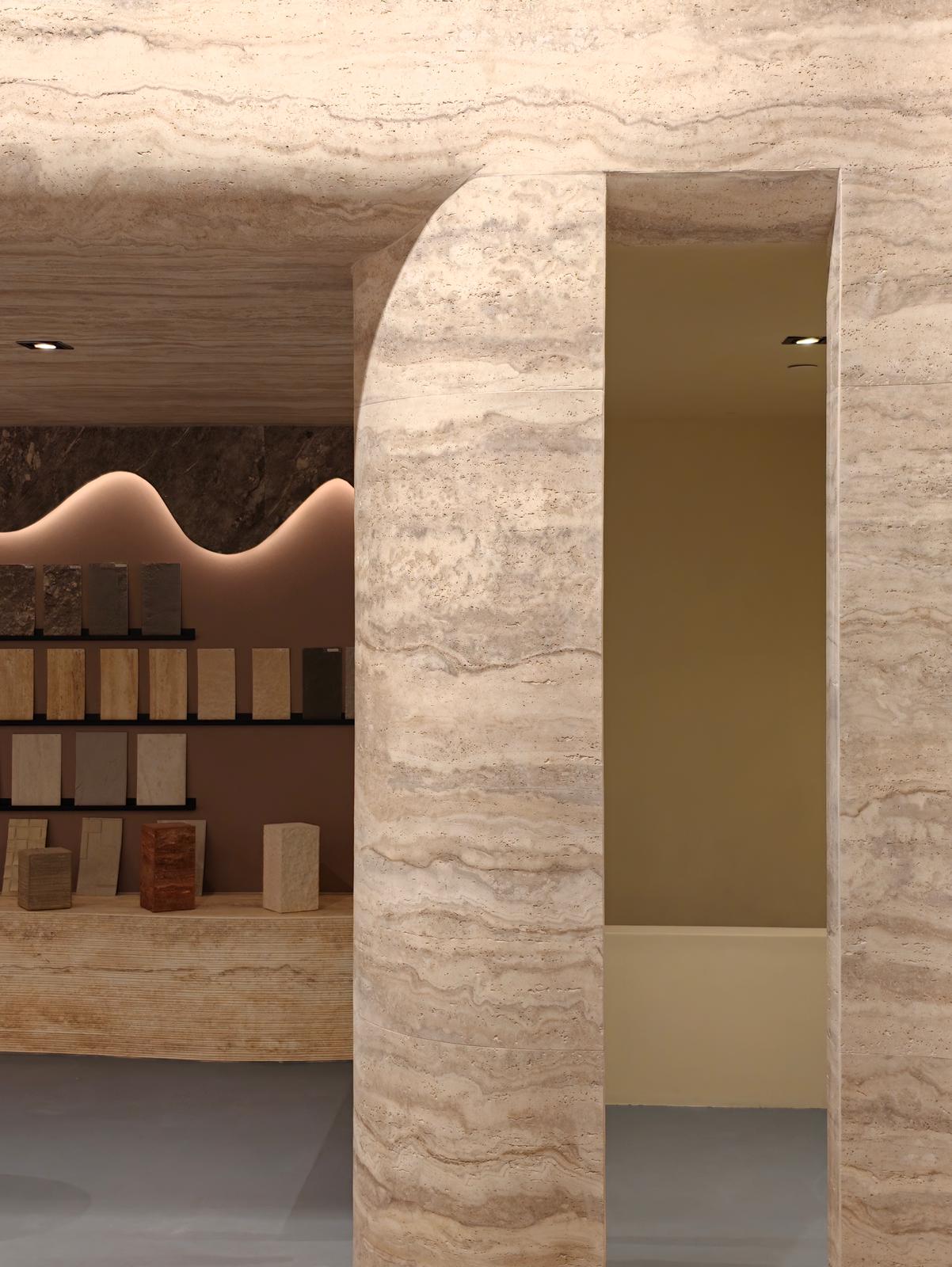 stone pillar in a fancy room