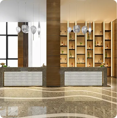 Marble Polishing & Surface Care - Luxury Hotel Office with Decor Shelf